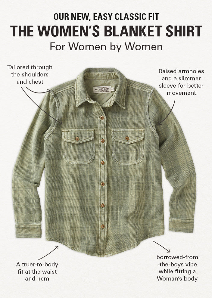 Our New, Easy Classic Fit
The Women's Blanket Shirt
For Women by Women