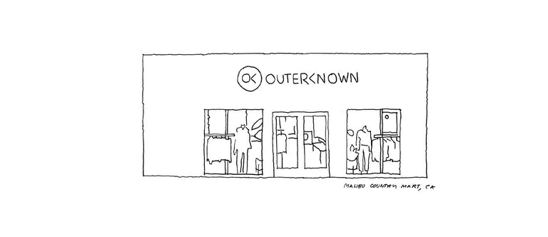 illustration of a store front with Outerknown branding.